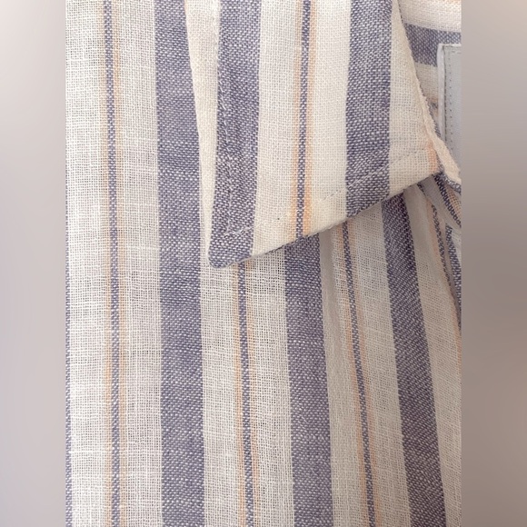 RAILS Linen Blend Charli Shirt Bacara Stripe Button Front Sz:XS - Picture 6 of 14